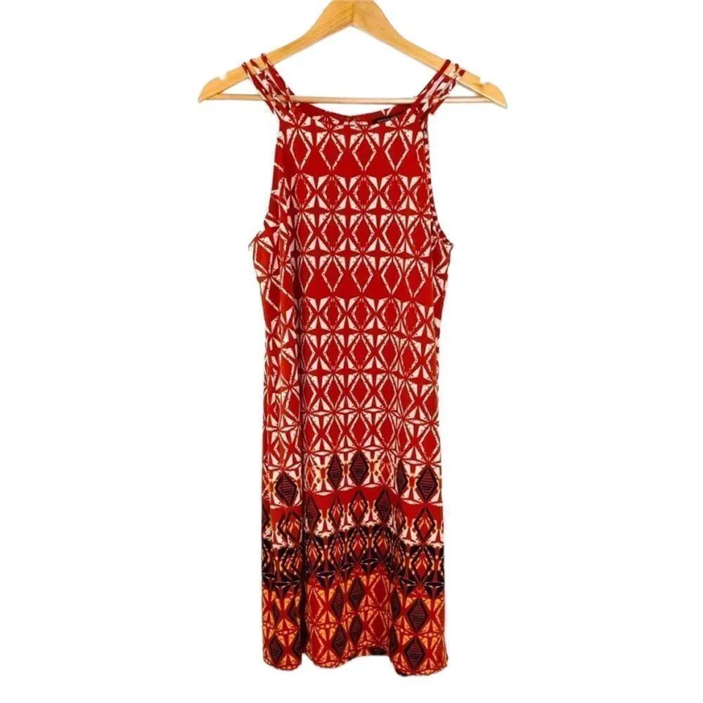 Banana Republic red print sleeveless keyho…